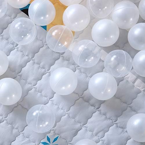 PlayMaty Colorful Pit Balls 2.1-inch Plastic Ocean Ball Crush Proof Stress Balls for Kids Pool Ball Playhouse Pit Accessories