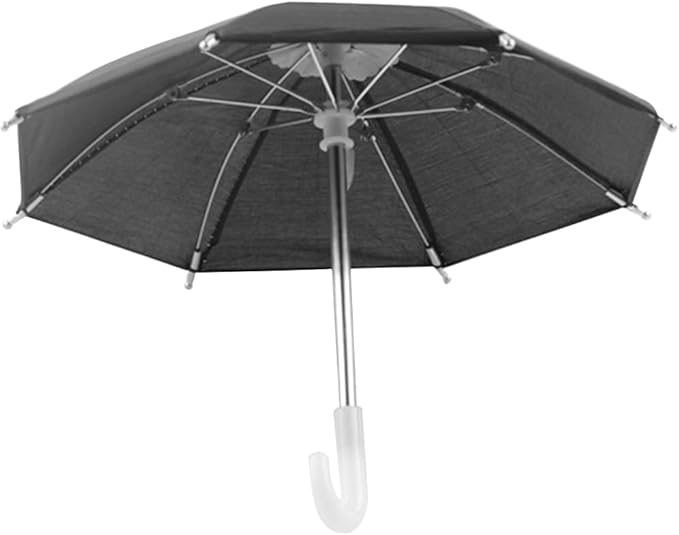 TOYANDONA 18 inch Doll Umbrella - Mini Rainy Sunny Umbrella Miniature Dollhouse Decor for American Doll Accessories, Black