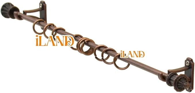 iLAND Miniature Dollhouse Accessories on 1/12 Scale, Dollhouse Decor of Mini Curtain Rods, with Antique Crown Finial (Premium Bronze)