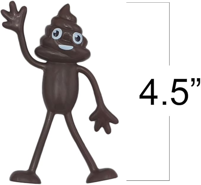 ArtCreativity Bendable Poop Toys - Set of 12 Flexible Poop Figures for Kids, Silly Stress Relief Fidget Toys, Funny Party Decorations, Goody Bag Stuffers, and Piñata Fillers