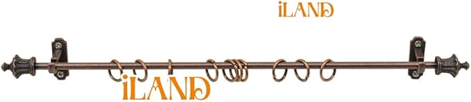 iLAND Miniature Dollhouse Accessories on 1/12 Scale, Dollhouse Decor of Mini Curtain Rods, with Antique Crown Finial (Premium Bronze)