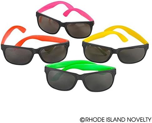 Rhode Island Novelty Assorted Neon Sunglasses, Pack of 30
