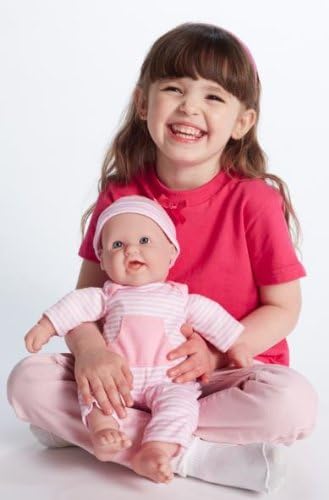 JC Toys | Berenguer Boutique | La Baby Doll Outfit | 2 Piece Light Pink Striped Onesie|Washable| Ages 2+ | Fits Dolls 14"- 18"
