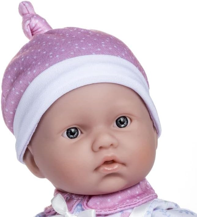 La Baby Caucasian 11-inch Small Soft Body Baby Doll | JC Toys - La Baby | Washable |Removable White & Pink Floral Outfit w/Hat, Pacifier & Blanket | for Children 12 Months +