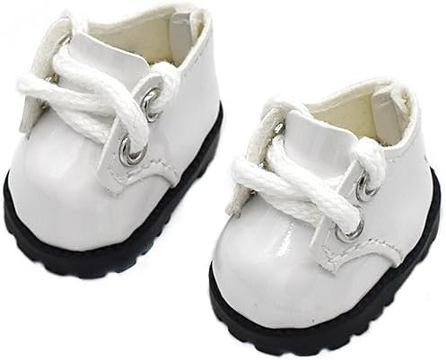 Premium Doll Shoes for Lububu, 15cm 17cm Dolls Accessories, Mini Leather Shoes Fashion Dress Up Doll Shoes Replacement (1, Oxford - White)
