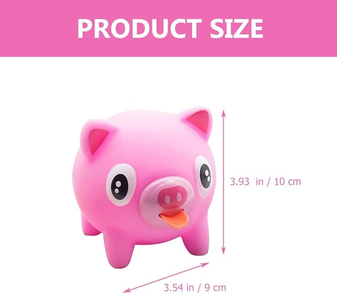 LUOZZY Stick Out Tongue Talking Toys Stress Anxiety Relief Pig Toy Party Favor Class Desk Decorations (Pink)