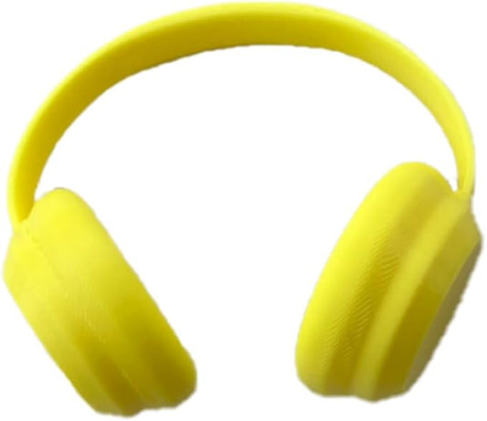 17cm Doll Accessory - Miniature Headphones Acrylic Material, Suitable for Photography and Display(Yellow Earphones（NO Doll)
