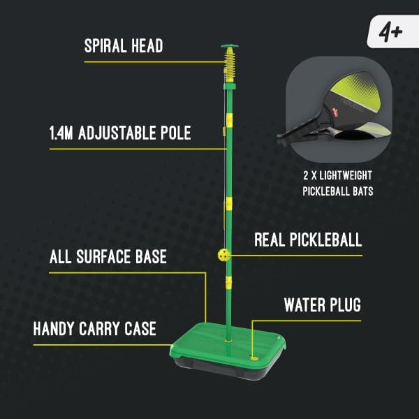 Swingball Pickleball Paddles Tether Tennis Game Set - Portable All-Surface Base, Durable, Easy Assembly, Indoor & Outdoor Games, Backyard Games for Kids, Active Play for Kids and Families, Ages 4+