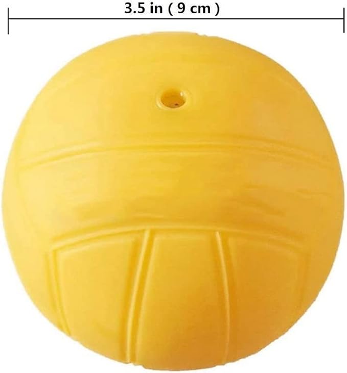 Spike Replacement Balls | Roundnet Game Balls | Strong Bounce Ball | 3.5inch Yellow Soft Rubber Ball | Extra Balls | Lawn Beach Volleyball, Water Pool Ball