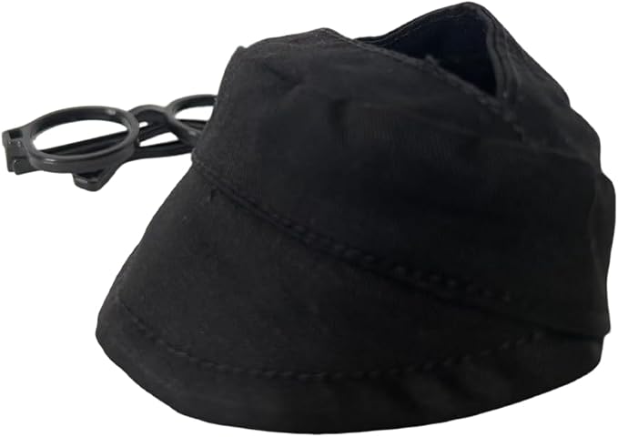 for Labubu Doll Accessories Set, 4 Colors Options Camouflage Bucket Hat and Black Sunglasses Frame(no Lenses) Casual Cap (Black)