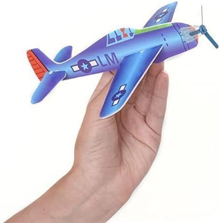 Rhode Island Novelty 8 Inch Flying Glider Plane, Set of 12 Multicolor