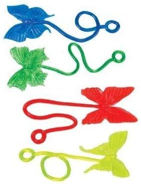 RIN 24 Sticky Stretchy Butterfly Grabbers Novelty Party Fun Toy
