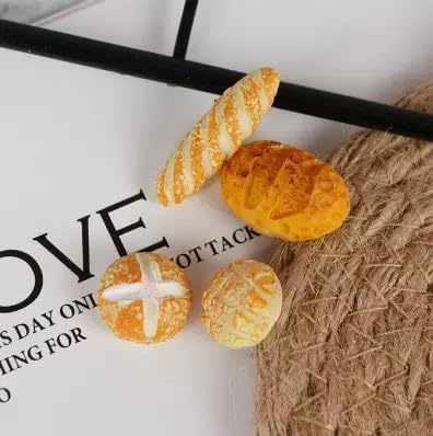 8 Pcs 1/12 Miniature Bread Set, Miniature Bread Dollhouse Decoration Accessories Resin Mix Bakery Bread Mini House Food Decoration Accessories Dollhouse Décor