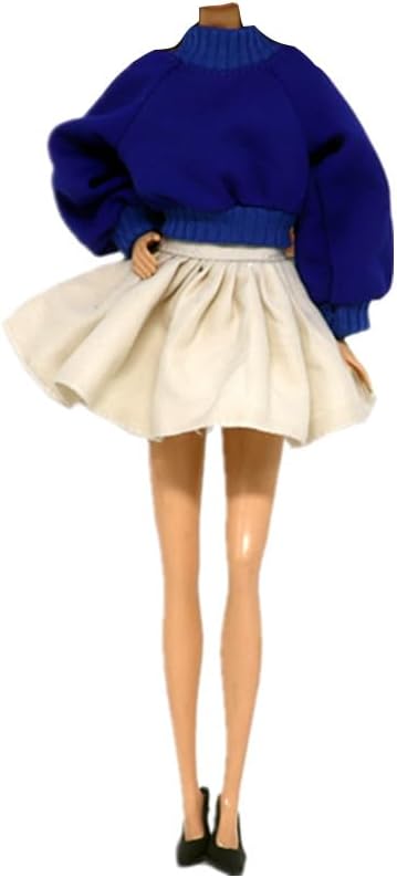 Doll Clothes, 5 Sets Fashion Outfits Autumn Dresses Spring Clothes Sweater Pants Shoes Socks Bag for 29cm Dolls Accessories Baby Gifts Random Style (B)