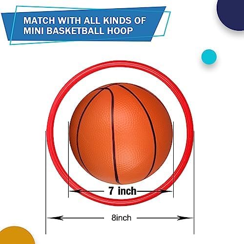6 INCH PVC Mini Basketball for Indoor Mini Hoops, Soft 6" Rubber Replacement for Over Door Hoops, Ideal for Adults & Kids