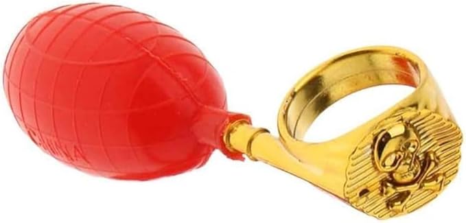6Pcs Red Water Squirt Toys Water Spray Ring Tricky Toy Spoof April Fools' Day Tricky Prank Party Gag and Practical Jokes Novelty and Gag