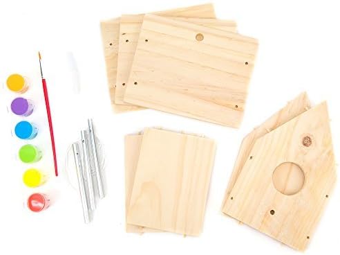 Made By Me Build & Paint Your Own Wooden Toys, DIY Wood Craft Kit, Easy to Assemble, Birdhouse