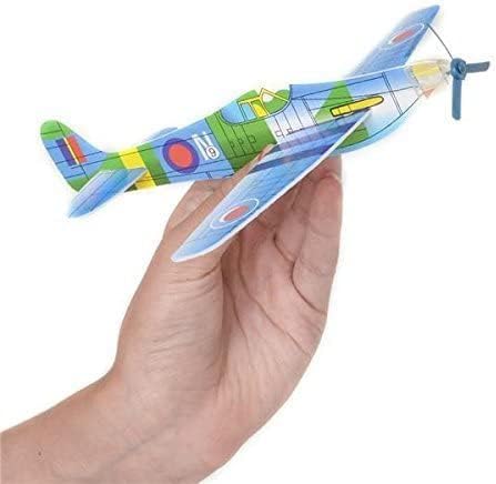 Rhode Island Novelty 8 Inch Flying Glider Plane, Set of 12 Multicolor
