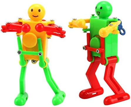 5 Pcs Funny Spring Wind-up Dancing Walking Robot Toy for Kids, Robot Playset for Kids Role Playing, Robots Theme Party Activity