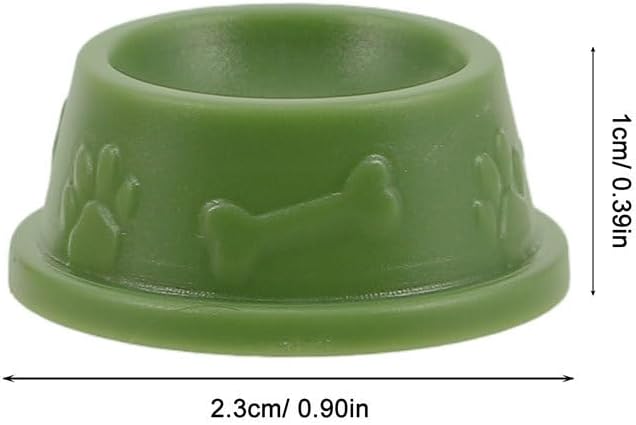 Kisangel 8pcs Miniature Dog Food Bowl Model, Dollhouse Dog Food Bone Crafts for Pet Mini Water Bowls Accessories