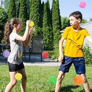 100PCS Reusable Water Balls,Outdoor Water Balloons for Kids,Water Games Toys Sponge Soaker Ball for Boys,Girls,Summer Backyard,Pool Party,Fun Lawn,Beach(7 Colors)