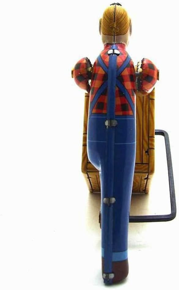 Charmgle Wind-up Tin Toy Box Pusher Model Toys Retro Spring Clockwork Toy Home Ornaments Adult Collection