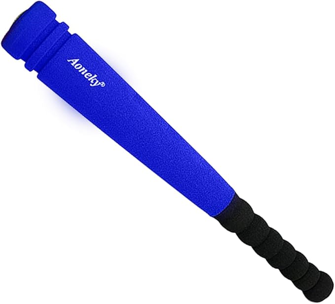 Aoneky 16.5 Inch Mini Foam Baseball Bat for Toddlers 1-3 Years Old, Soft Lightweight T-Ball Bat Toy for Kids, Indoor Outdoor Safe Play, Beginner First Bat, Blue
