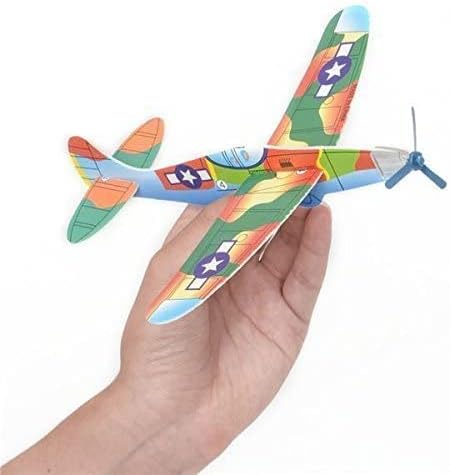 Rhode Island Novelty 8 Inch Flying Glider Plane, Set of 12 Multicolor