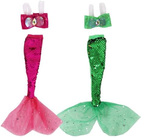Unicorn Element 5 Pcs 11.5 Inch Girl Doll Mermaid Tail Clothes and Accessories (Dolls are Not Included) - Mermaid Tail Summer Dress, Swimsuit, Bikini