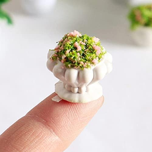 4 Pcs Dollhouse Plant Bonsai Doll House Mini Potted Plant Artificial Tiny Mini Flowerpot Miniature Hanging Potted Plant Miniature Dollhouse Kit for 1:12 Dollhouse Decor Mini Garden