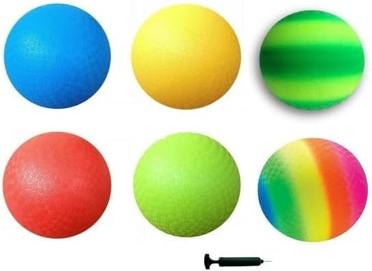 Toys+ 8.5 Inch Playground Balls Red, Blue, Green, Yellow and Rainbow!