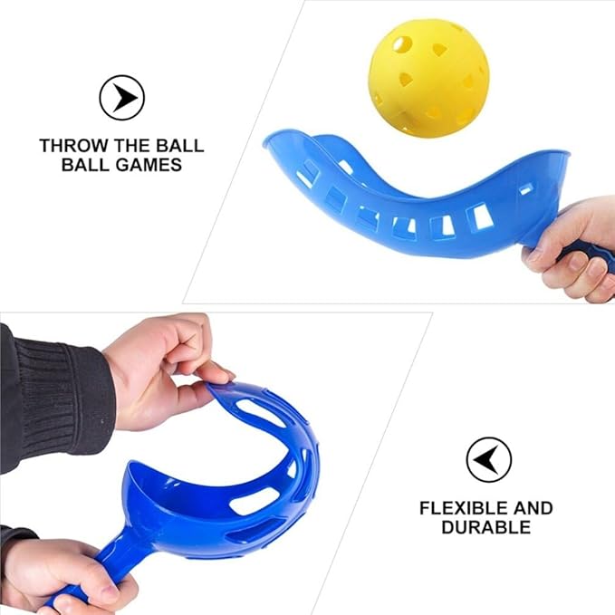 Sports Scoop Balls Set for Kids Outdoor Toss and Catch Game with 4 Scoops and 2 Balls Portable Active Play Toy for Backyard Beach Picnic and Family Gatherings