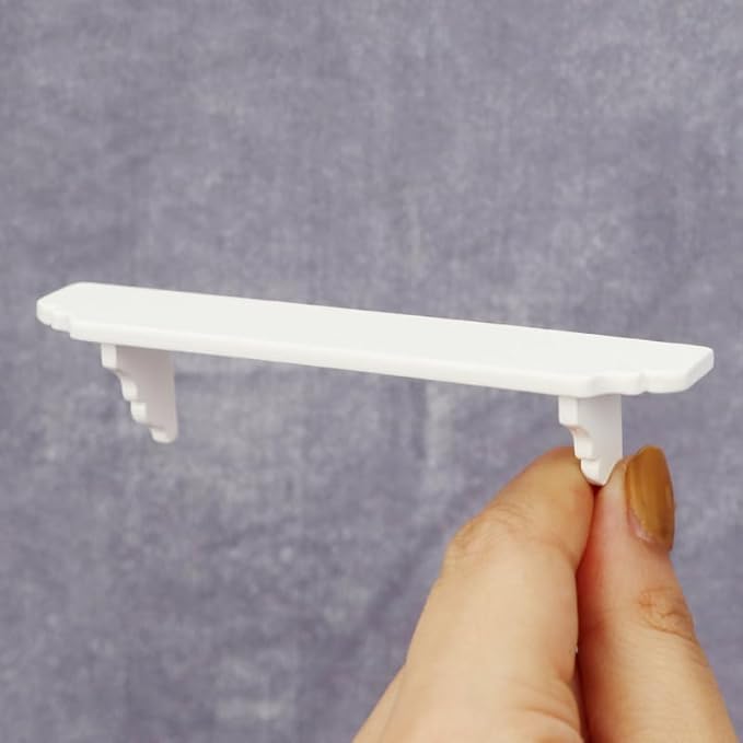 2Pcs White Dollhouse Wall Shelf,Doll House Storage Wall Shelf for Kitchen Scene Dollhouse Décor Accessories,1:12 Scale Miniature Accessories