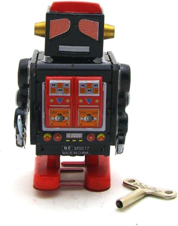 Charmgle Robot Fighter Tin Toy Wind-up Walking Robot Adult Collection Retro Toy Party Favor Gifts Home Decoration