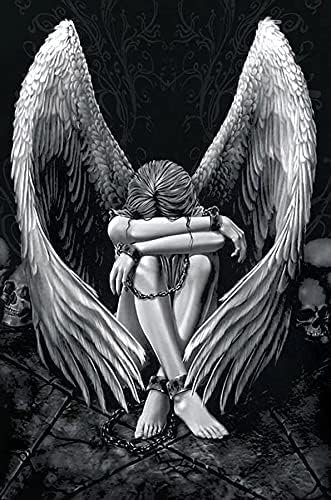 Adults Jigsaw Puzzle 1000 Piece Wooden Adults Children Puzzles,Gothic Fallen Angel in Chains,Jigsaw for Active Thinking Party Entertainment,Children's Intellectual Educational Toy