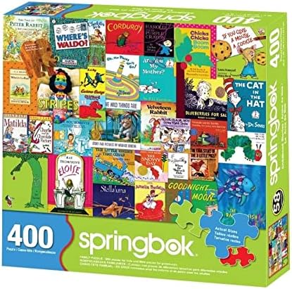 Springbok - Childhood Stories - 400 Piece Jigsaw Puzzle Collage of Favorite Children's Books from The Past and Present