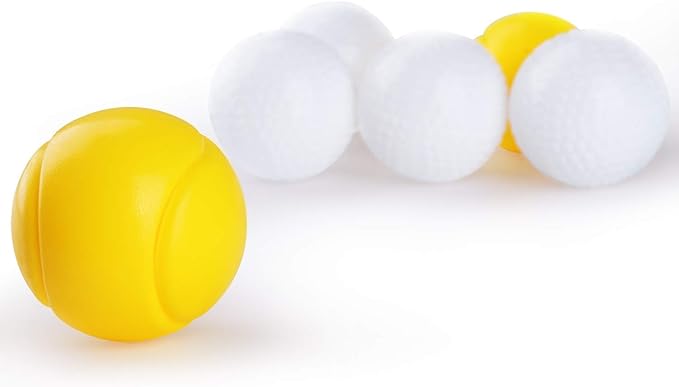iPlay, iLearn Pitching Machine Baseball & Tennis, Plastic Replacement Balls, Sports Training Ball, 6Pcs Set, Outdoors Game Set, Active, Learning Gift Age 4, 5, 6, 7, 8 Year Olds Kids, Boys, Girls