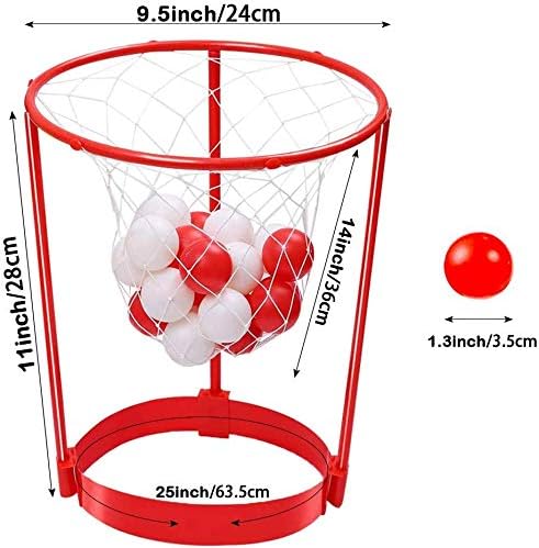2 Pack Head Hoop Basketball Party Game for Kids and Adults, Adjustable Basket Net Headband with 20 Balls for Carnival Party Birthday Party Family Indoor Outdoor Game