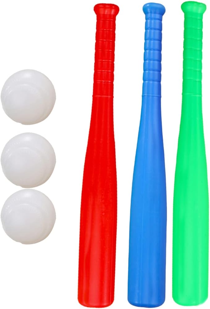 TOYANDONA 6pcs Kids Outdoor Baseball Practice Toys Children Toddlers Baseball Bats Baseballs Batting Skill Training Kids Toddlers