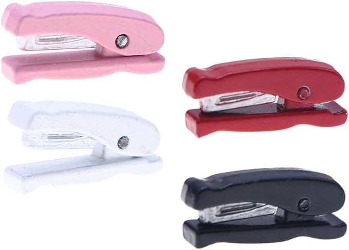 Toddmomy 4pcs Miniature Dollhouse Stapler Realistic Mini Desk Accessories for Dollhouse Office Scenes