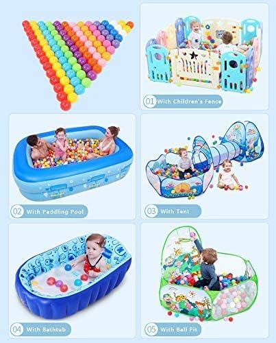 MoonxHome Ball Pit Balls for Toddlers, BPA Free Crush Proof Plastic Toy Balls for Ball Pit, Children's Pool Water Toys, Macaron Ocean Balls for Play Tent 2.15 Inch Pack of 100 200 500 800 1000