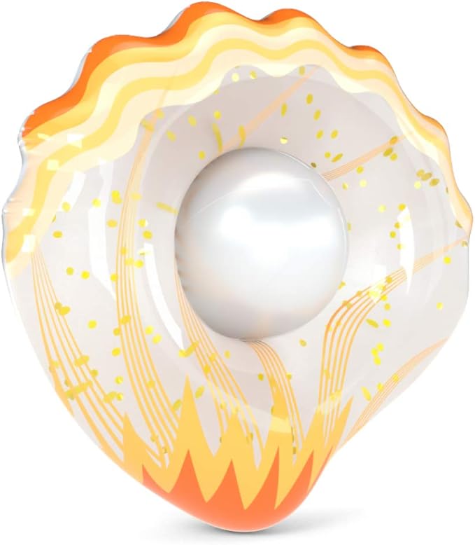 Jasonwell Inflatable Seashell Pool Float Floatie with Ball Water Fun Large Blow Up Summer Beach Swimming Floaty Party Toys Lounge Raft for Adults