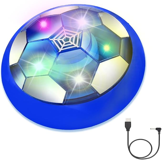 JRD&BS WINL Light Up LED Hover Soccer Ball Toys for Kids - Indoor Air Soccer Floating Training Ball with Glowing LED, Gift for Boys and Children, Blue