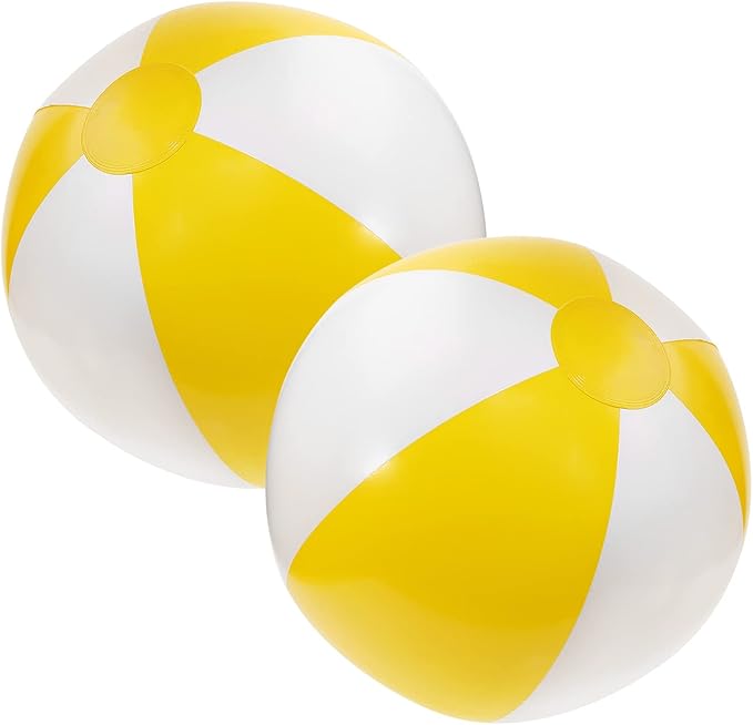 PENTA ANGEL Beach Balls 2PCS 12 Inch Inflatable/Blow Up Classic Rainbow Color Summer Swimming Pool Party Favors Water Toy Beachball for Women Men Adults Playing
