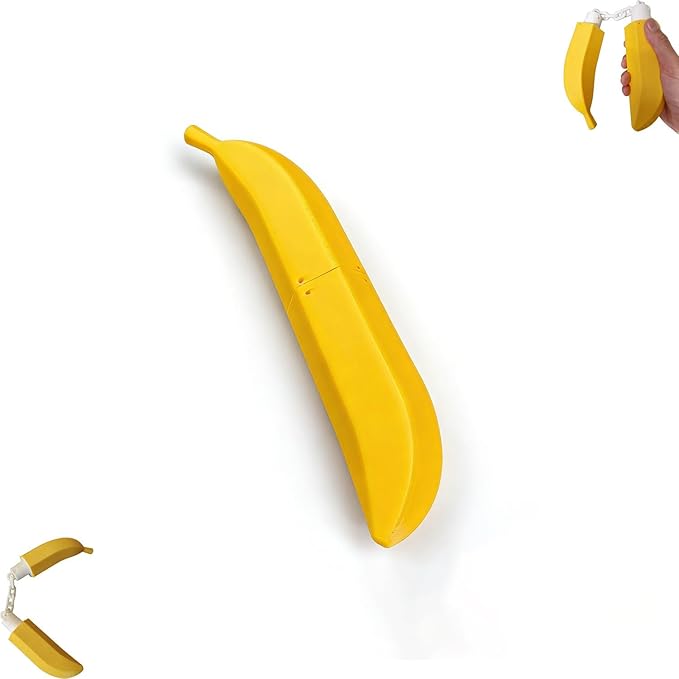 The Nanachaku, Banana Nunchucks, Novelty Toys & Amusements，3D Printable Banana Nunchaku Toys, Transforming Banana with Flexible Chain Link, Durable Reusable Novelty Desk Decor Gift (Yellow, 1pc)