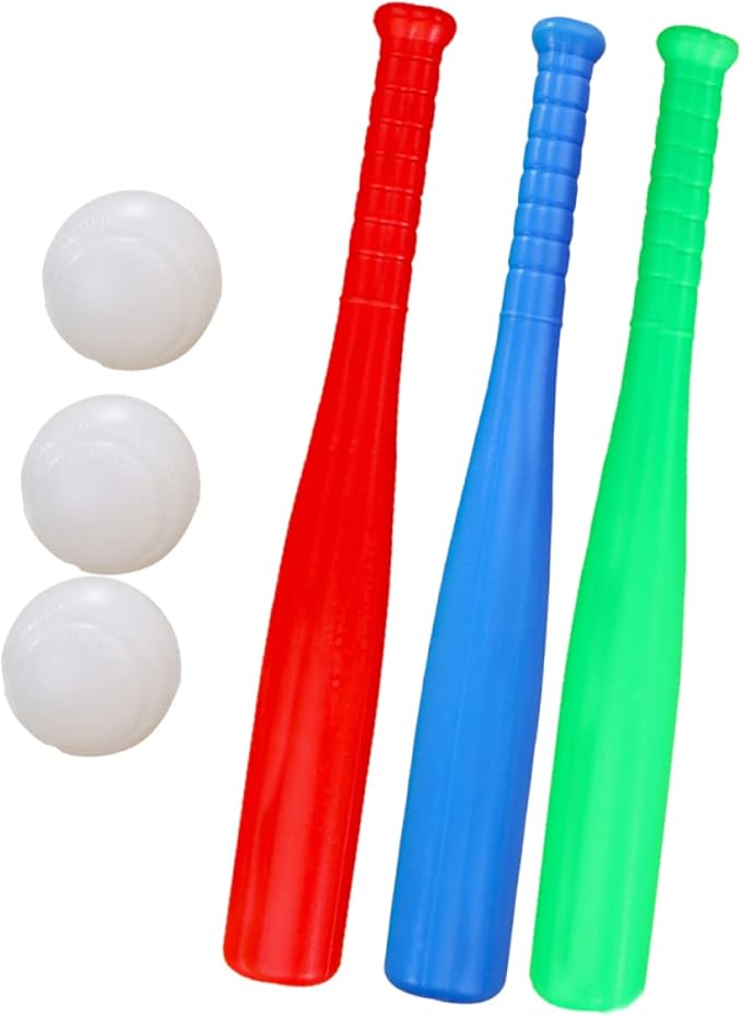 TOYANDONA 6pcs Kids Outdoor Baseball Practice Toys Children Toddlers Baseball Bats Baseballs Batting Skill Training Kids Toddlers