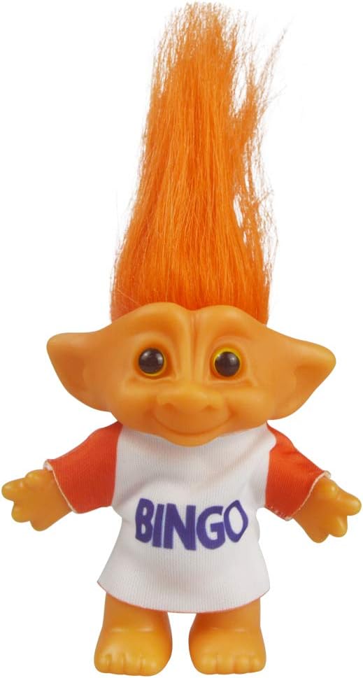 Vintage Troll Dolls,Retro Troll Doll Chromatic Adorable for Collections, School Project, Arts and Crafts, Party Favors - 7.5" Tall(Include The Length of Hair) (Orange)