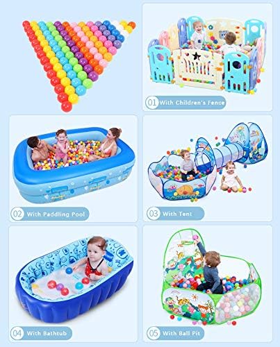 MoonxHome Ball Pit Balls for Toddlers, BPA Free Crush Proof Plastic Toy Balls for Ball Pit, Children's Pool Water Toys, Macaron Ocean Balls for Play Tent 2.15 Inch Pack of 100 200 500 800 1000
