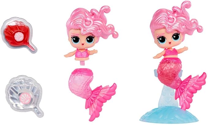 LOL Surprise Mermaids Makeover Magic Tots with DIY Wearable Lip Gloss Makeup for You and Your Doll, Fun Water Play, Gift for Kids Ages 4+ (Pack of 2)