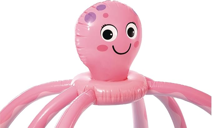 INTEX Friendly Octopus Inflatable Kiddie Pool: Inflatable Kids Pool with Water Sprayer and Slide – Splash Pad – 92" x 72" x 59" – Ages 3+